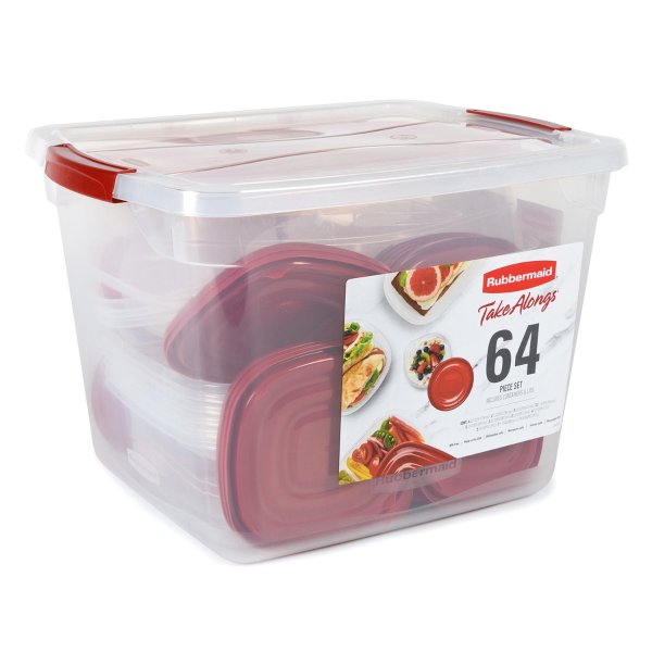 64-PieceTakeAlongs Food Storage Set with 30-Quart Storage Tote