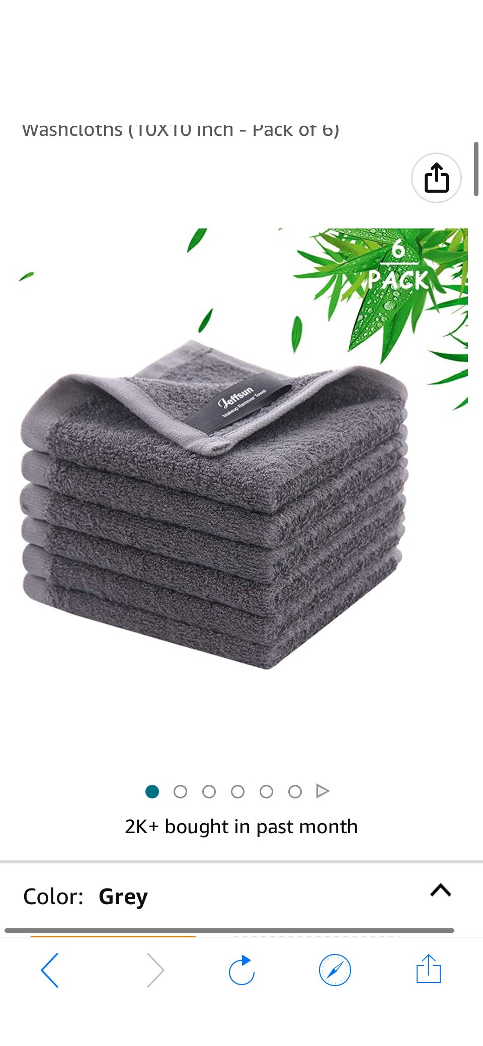 Amazon.com: JEFFSUN Bamboo Wash Cloths, Super Soft and Gentle Face Towel for Delicate Sensitive Skin, Baby Washcloths, Reusable Makeup Remover Face Cleansing Cloths (10 X 10 inch - Pack of 12, Grey) : Beauty & Personal Care原价19.99
