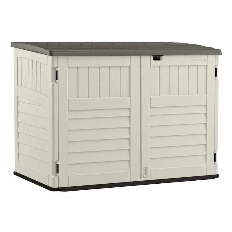 Suncast Plastic Storage Shed, Off-White and Gray, 44.25 in D x 52 in H x 70.5 in W - Walmart.com