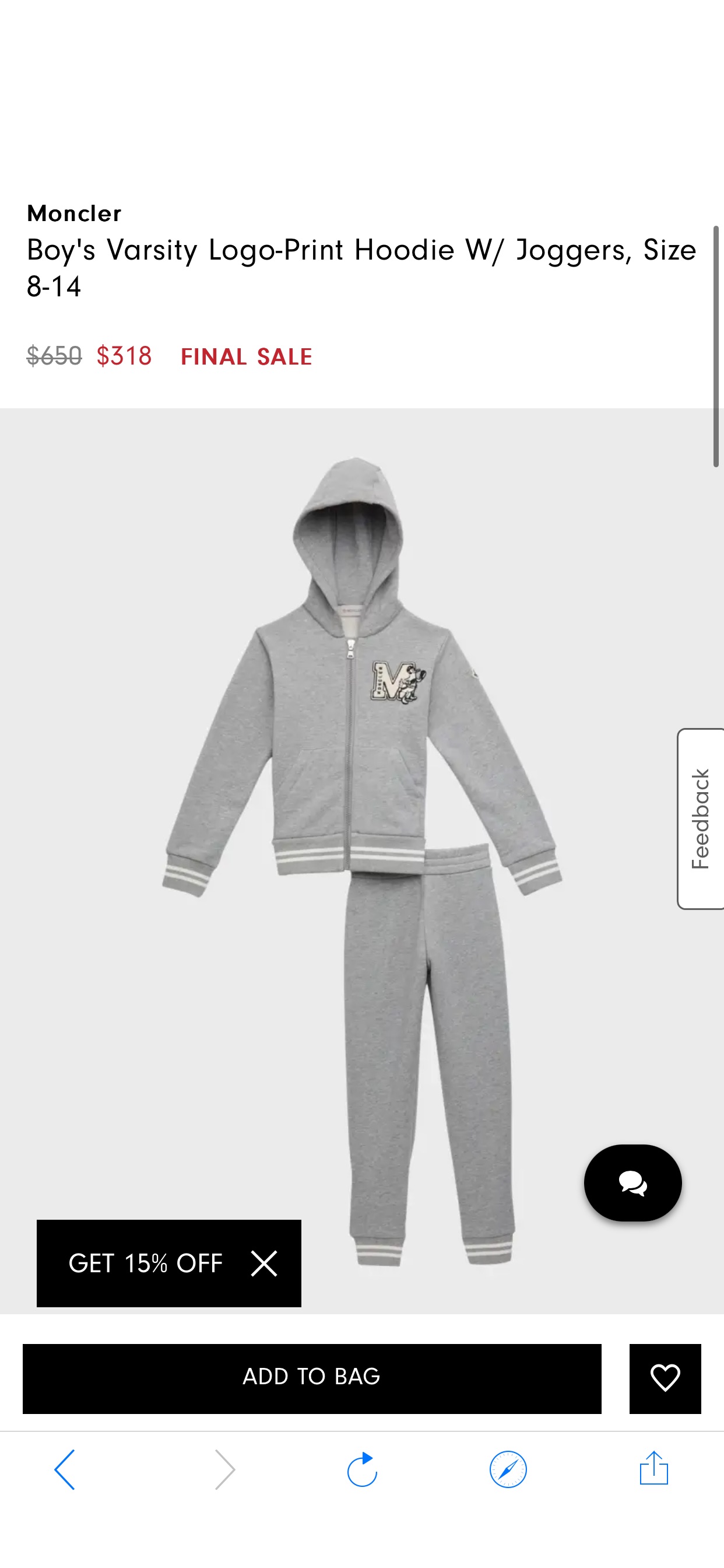 Boy's Varsity M Logo Two-Piece Sweats Set | Neiman Marcus