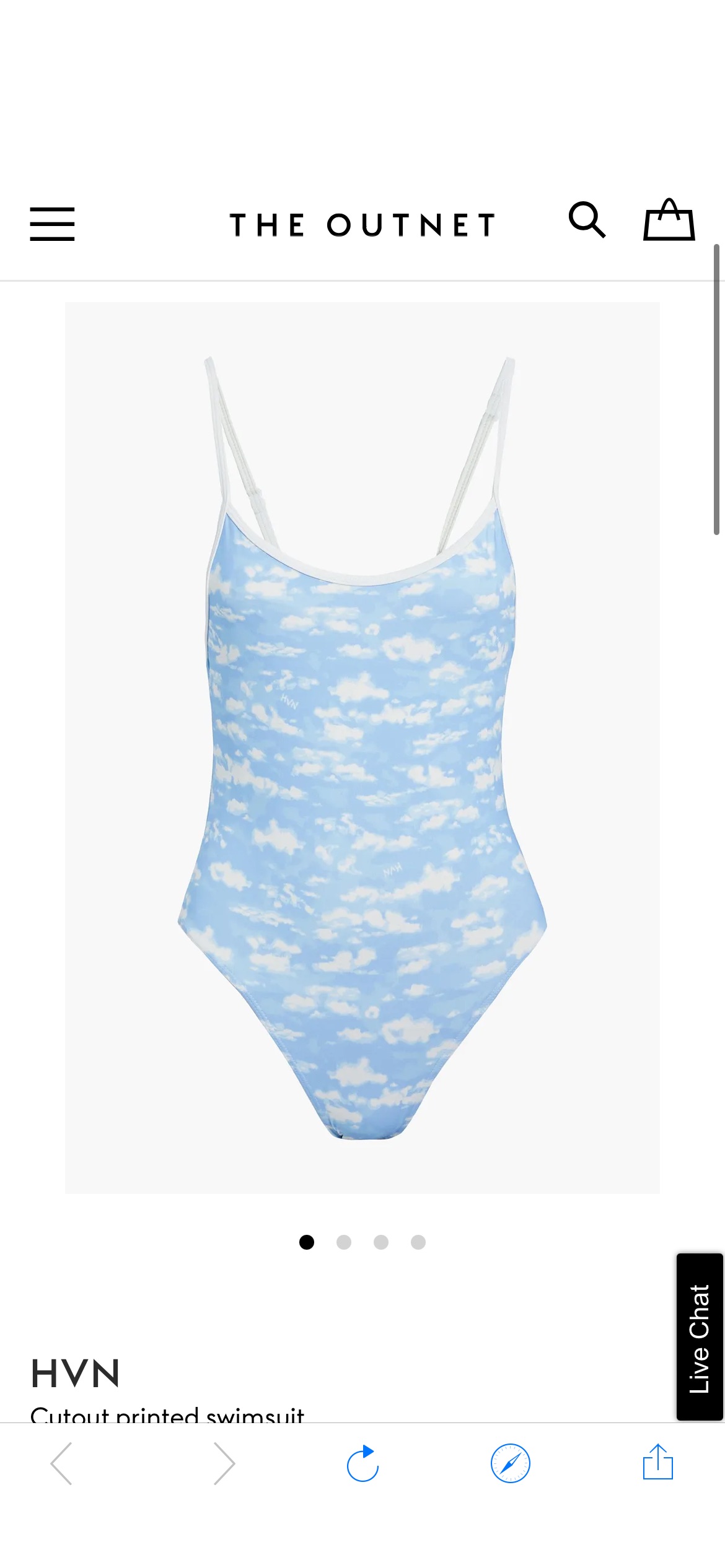 Light blue Cutout printed swimsuit | HVN | THE OUTNET