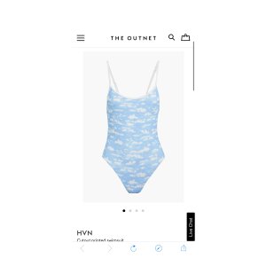 $97 Light blue Cutout printed swimsuit | HVN | THE OUTNET