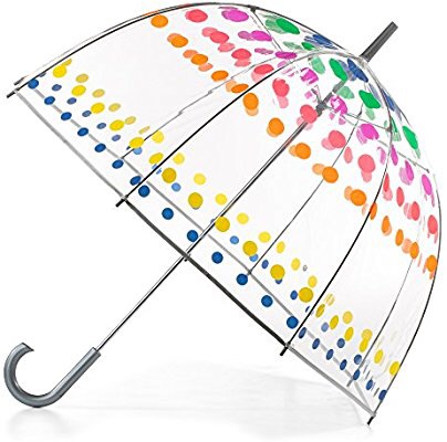 彩色圆点透明雨伞
Amazon.com | totes Clear Bubble Umbrella, Dots | Umbrellas