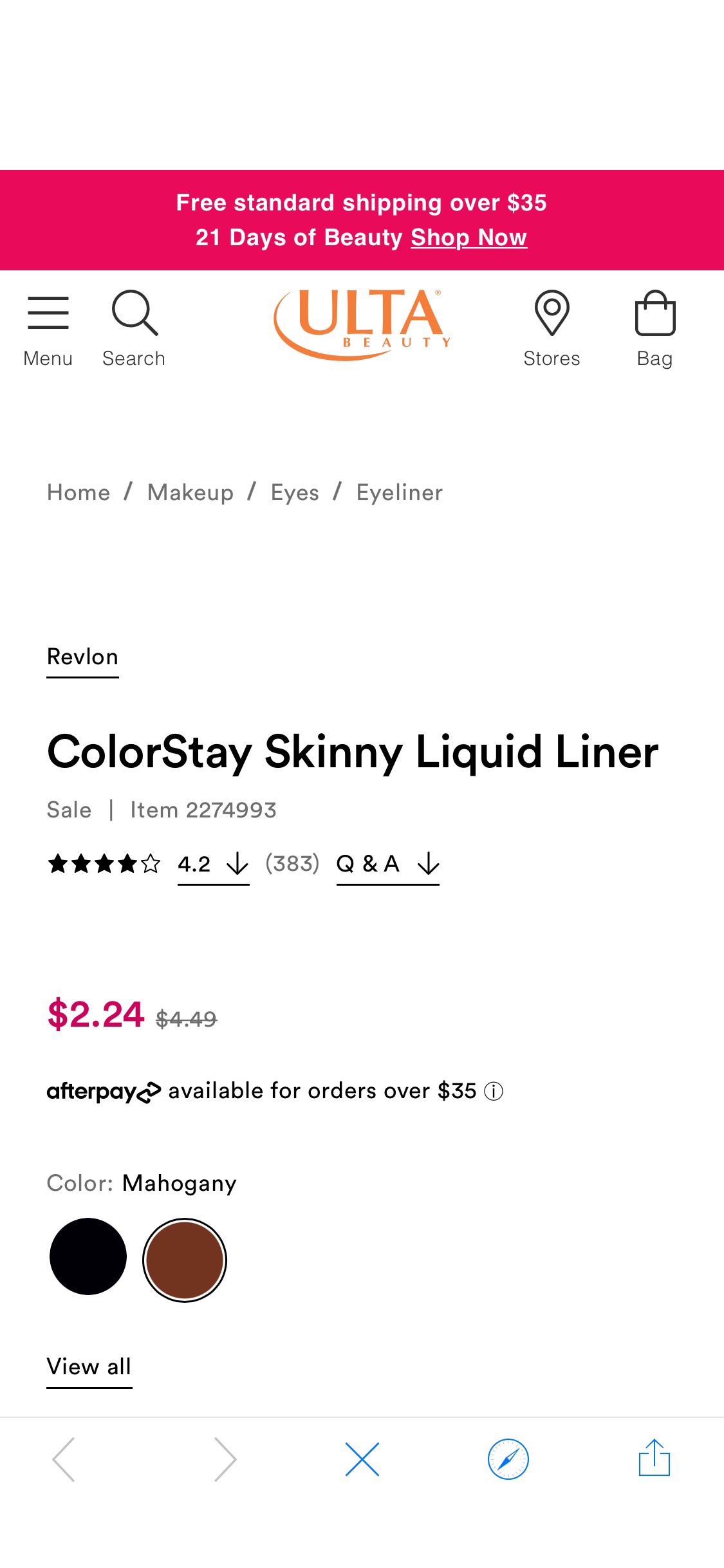 ColorStay Skinny Liquid Liner - Revlon | Ulta Beauty