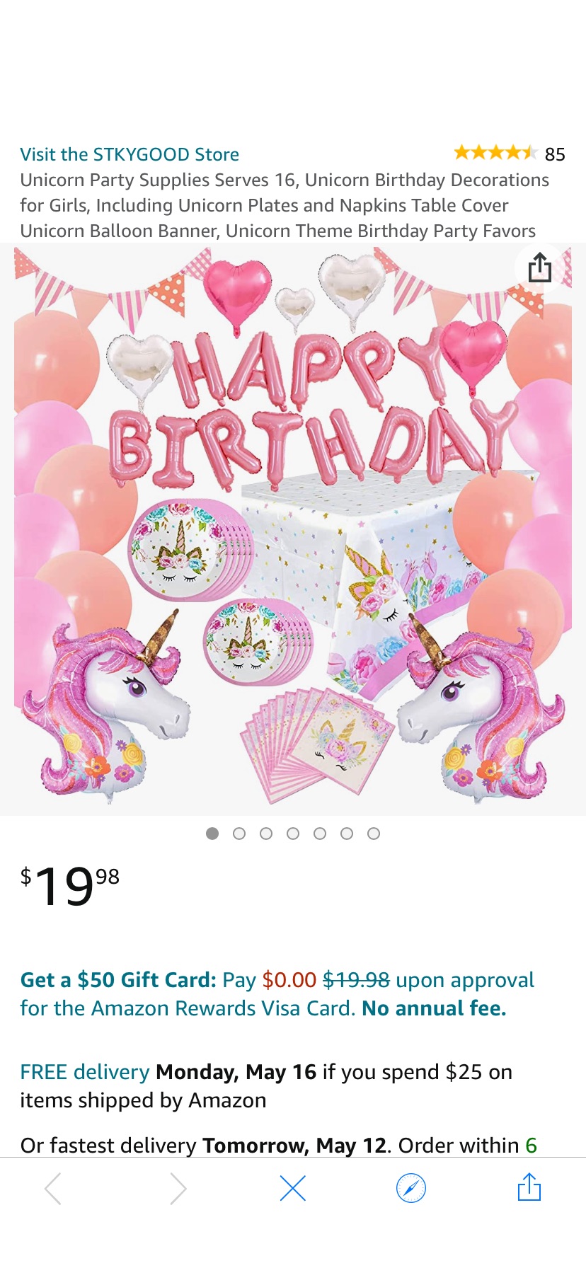 Amazon.com: Unicorn Party Supplies Serves 16, Unicorn Birthday Decorations for Girls, Including Unicorn Plates and Napkins Table Cover Unicorn Balloon Banner, Unicorn Theme Birthday Party Favors生日装饰