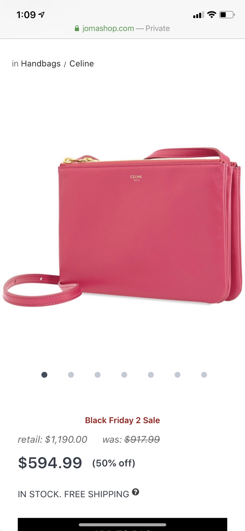 Celine Pink Shoulder Bag - Celine - Handbags - Jomashop半价
