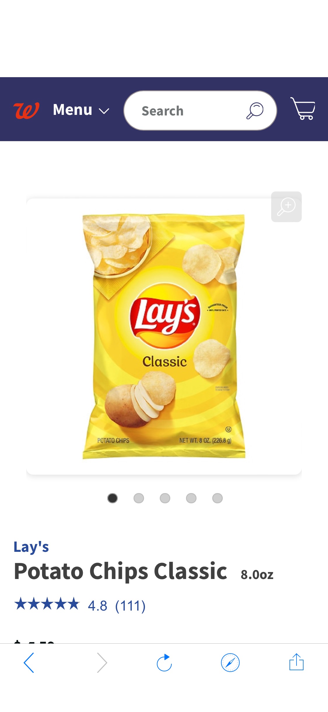 Lay's Potato Chips Classic | Walgreens薯片