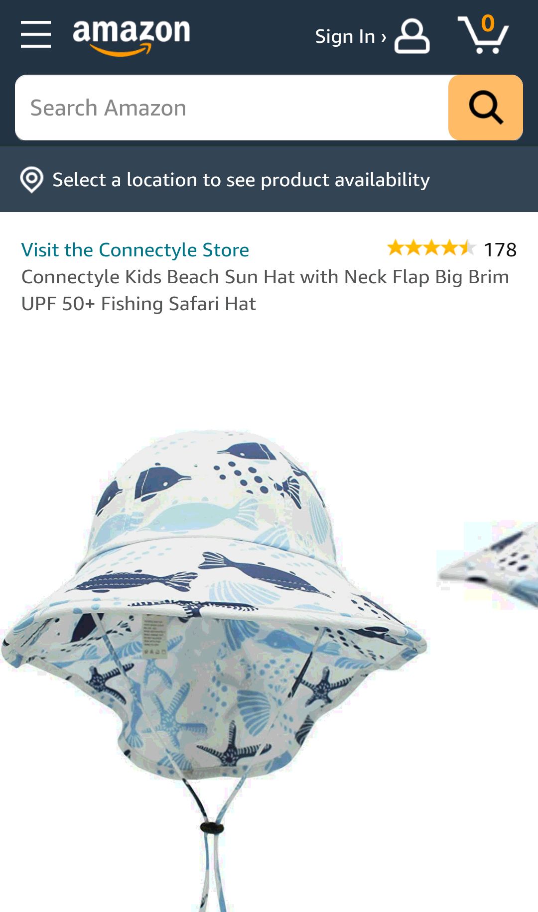 Connectyle Boys Girls UPF 50+ Sun Hat with Flap Kids UV Sun Protection Play Hat Summer Beach Sun Hat: Clothing, Shoes & Jewelry 儿童防晒帽