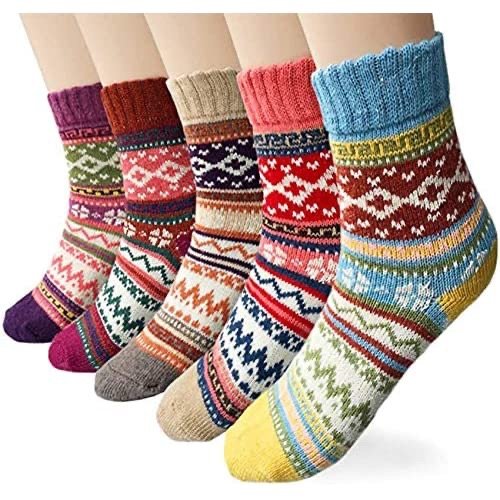 YSense 女士针织冬保暖袜子 5件