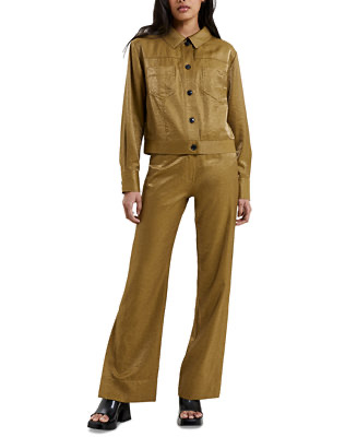 French Connection Women's Cammie Shimmer Shirt Jacket - Macy's