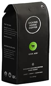 Amazon.com: Kicking Horse Coffee, Kick Ass, Dark Roast, Ground, 10 Oz - Certified Organic, Fairtrade, Kosher Coffee