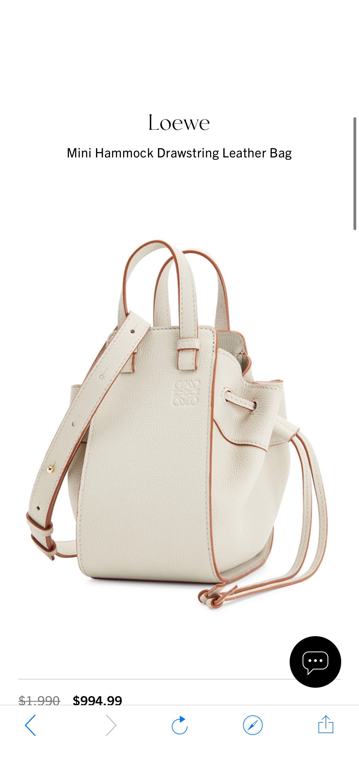 半价Shop Loewe Mini Hammock Drawstring Leather Bag | Saks Fifth Avenue
