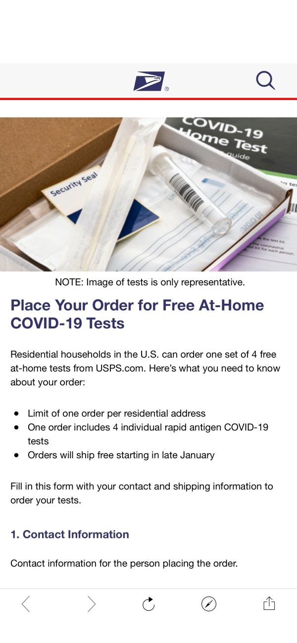 COVID Home Tests | USPS
