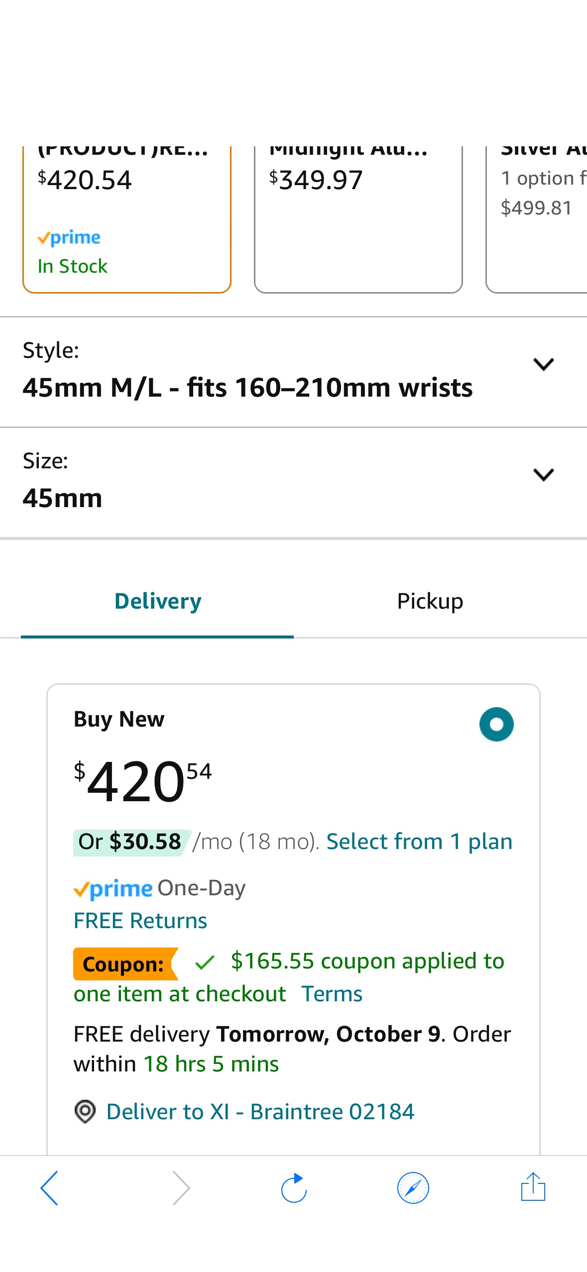 Amazon.com: Apple Watch Series 8 [GPS 45mm] 红色补货