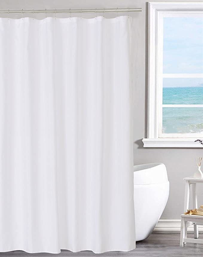 Amazon.com: N&Y HOME 织物浴帘衬里纯白色带磁铁，酒店品质，可机洗，70 x 72 英寸用于浴室