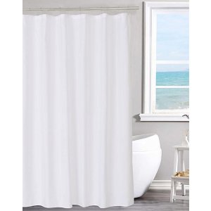 $5.23 Amazon.com: N&Y HOME 织物浴帘衬里纯白色带磁铁,酒店品质,可机洗,70 x 72 英寸用于浴室