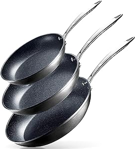 Amazon.com: Granitestone Pro 3 Pc Non Stick Frying Pans Set for Cooking, 8+10+12 Inch Frying Pans Nonstick Skillet, Pans Set Nonstick, Non Stick Pans for Cooking, 
