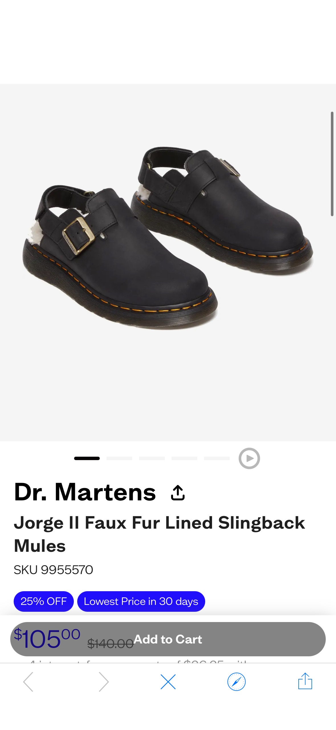 Dr. Martens Jorge II Faux Fur Lined Slingback Mules | Zappos.com
