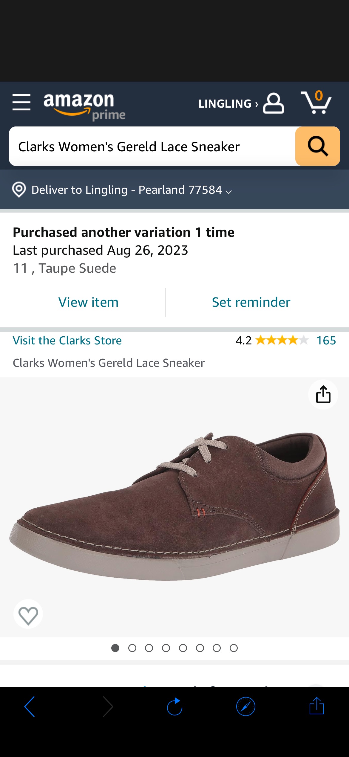 Amazon.com | Clarks Gereld Lace Sneaker, Taupe Suede, 8 Medium | Fashion Sneakers