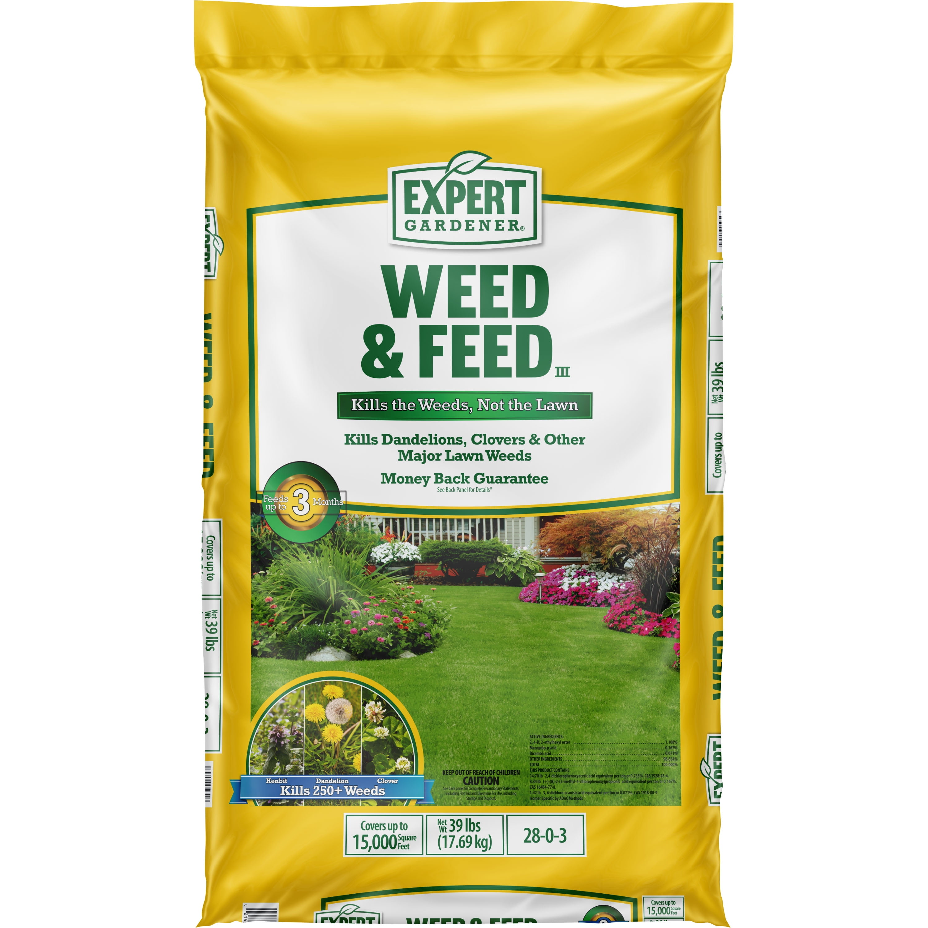 Expert Gardener Weed & Feed, 28-0-3 Lawn Fertilizer and Weed Control , 31.2 lbs - 12,000 Sq. ft. - Walmart.com