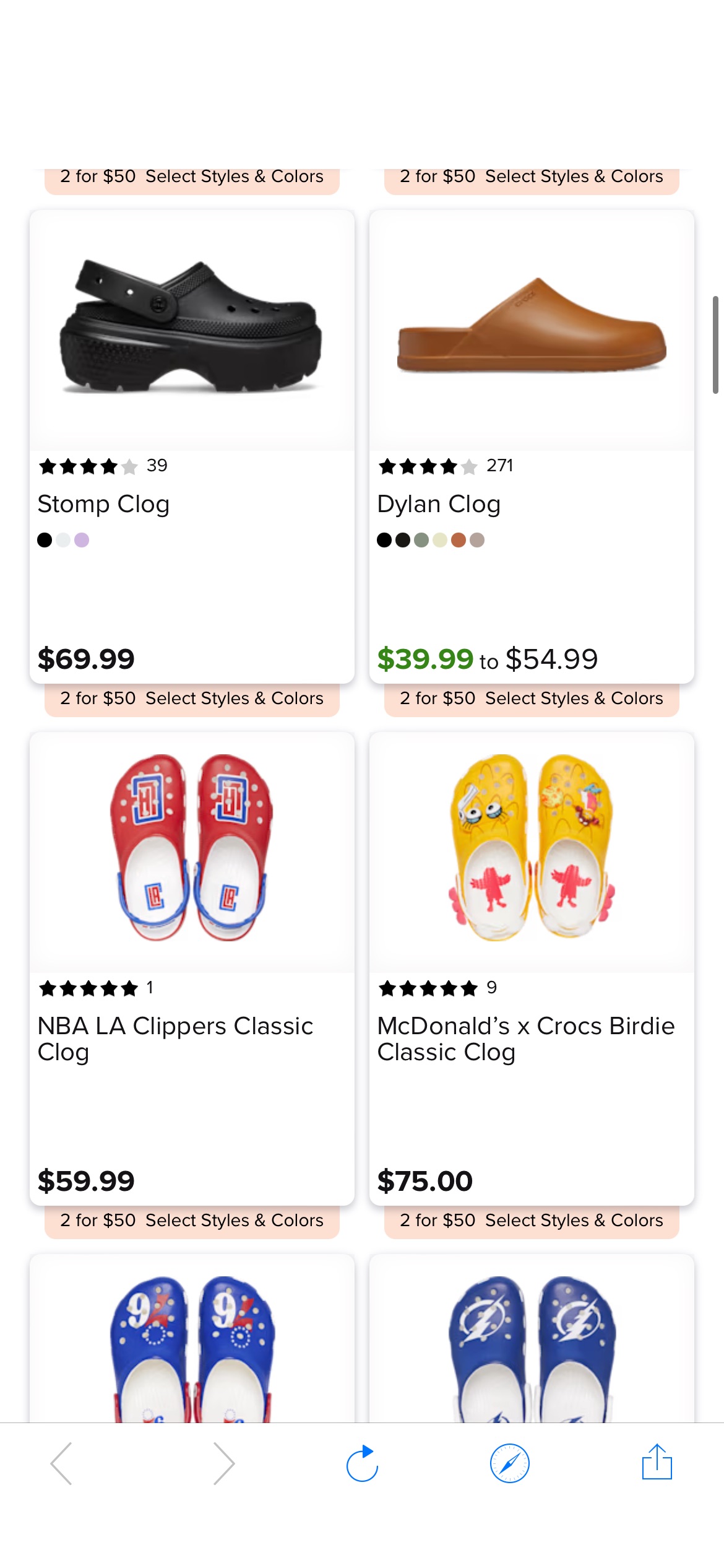 BOGO Deals on Shoes, Sneakers, Clogs, Flip Flops, & More | Crocs Crocs：这笔巨额交易的最后，在您仍然可以选择的配对上以50美元的价格获得2