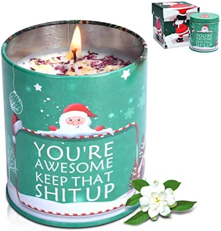 Amazon.com: Christmas gifts for her,Scented Candle Gifts for Women,9oz Portable Tin Soy Candles Gardenia Fragrance stress Relief for Women for Bath Yoga