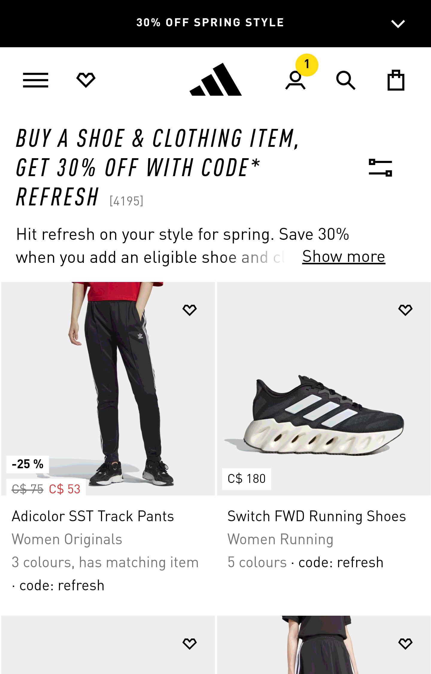 Buy a Shoe & Clothing Item, Get 30% Off