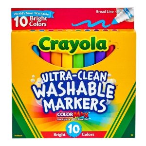 $2.65 Crayola® Ultra-Clean Washable 10色马克笔