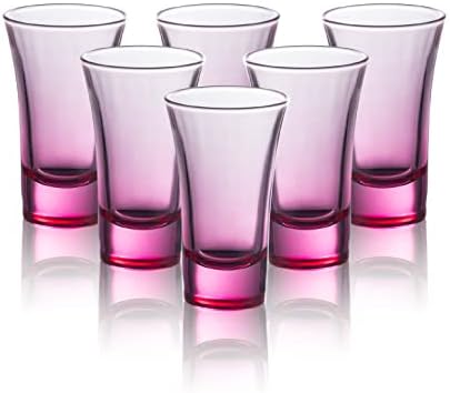Amazon.com | M&amp;N HOME Ombre Pink Shot Glasses, Christmas Gift, 2 Oz Set of 6 Colored Shot Glasses