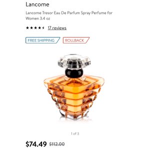 $74 Lancome Tresor Eau De Parfum 珍爱香水 3.4 oz - Walmart.com