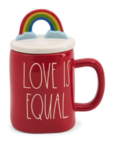 Love Is Equal Figural Mug 彩虹紅色帶蓋子馬克杯