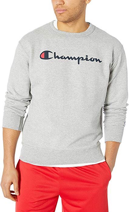 Champion Logo 男士长袖衫 灰色码全