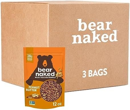 Bear Naked Granola Cereal, Breakfast Snacks, Peanut Butter (3 Bags)
