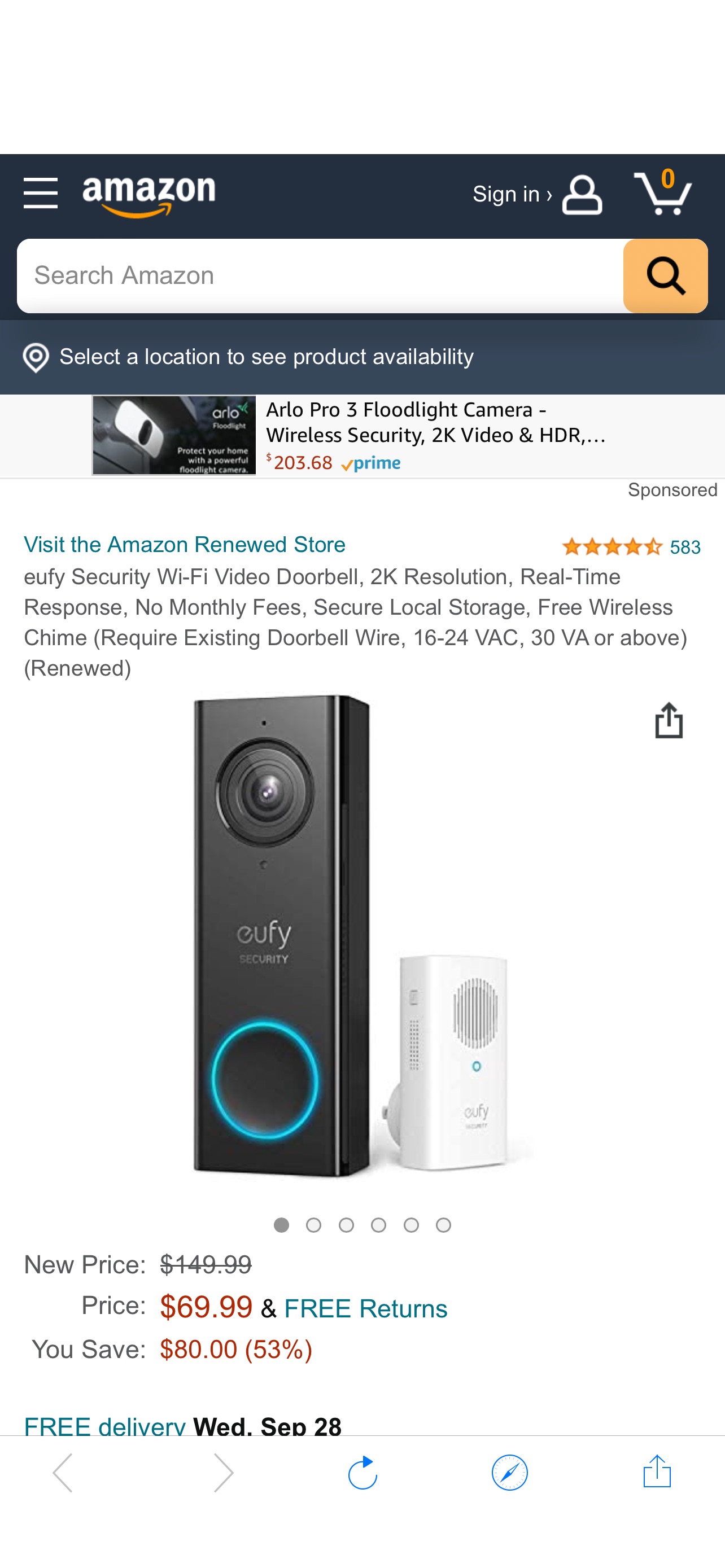 Amazon.com : eufy Security Wi-Fi Video Doorbell, 2K Resolution, Real-Time Response, No Monthly Fees, Secure Local Storage, Free Wireless Chime