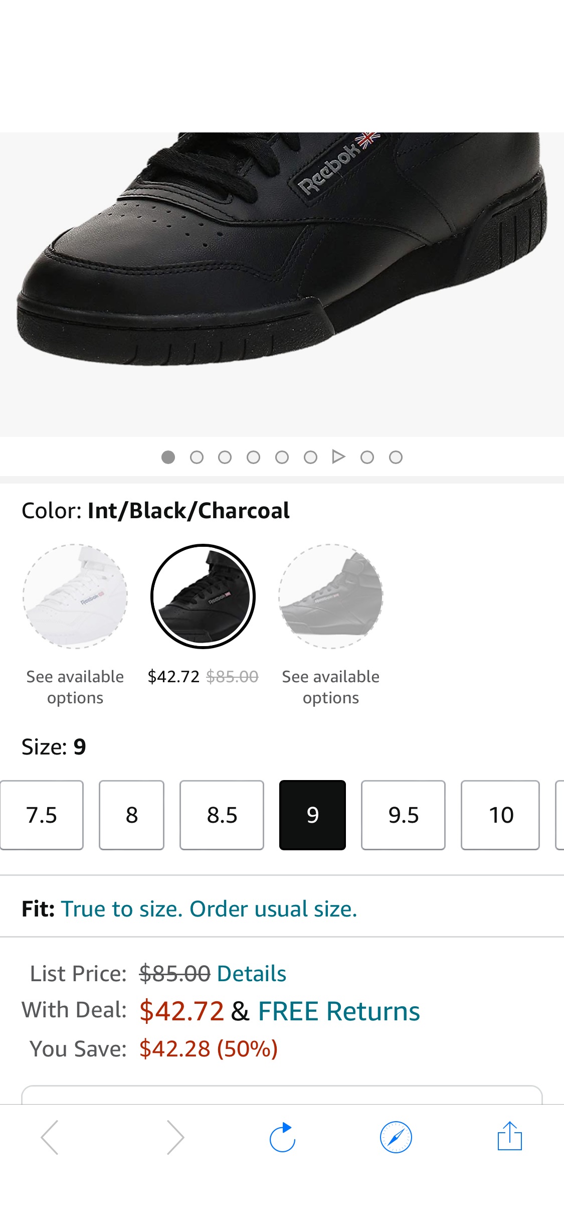 Amazon.com | Reebok Men's EX-O-FIT HI, Int/Black/Charcoal, 10 M US | Fashion Sneakers