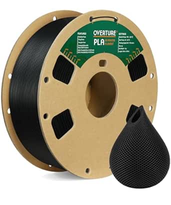 Amazon.com: OVERTURE PLA Filament 1.75mm PLA 3D Printer Filament, 1kg Cardboard Spool (2.2lbs), Dimensional Accuracy +/- 0.02mm, Fit Most FDM Printer (Black 1-Pack) : Industrial &amp; Scientific