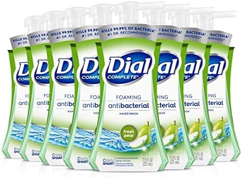 Dial Complete Antibacterial Foaming Hand Soap, Fresh Pear, 7.5 Fluid Ounces (Pack of 8)