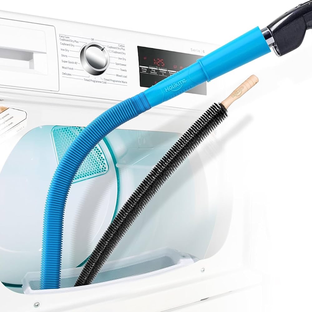 Holikme 2 件套烘干机通风口清洁套件，烘干机绒毛真空附件和灵活的烘干机绒毛刷，真空软管附件刷，蓝色