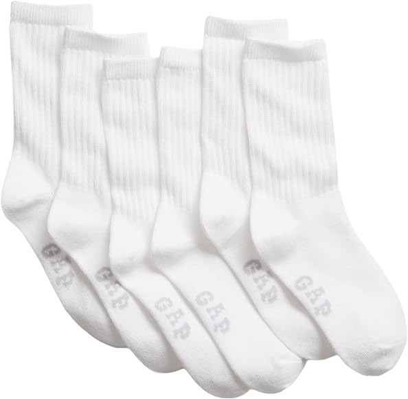 Amazon.com: GAP unisex child Crew Socks, White V2 Global, 3 - Pack