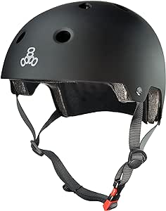 Amazon.com : Triple Eight THE Certified Sweatsaver Helmet for Skateboarding, BMX, and Roller Skating, Black Rubber, X-Small / Small : Sports &amp; Outdoors