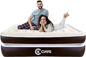 Amazon.com: Ciays Air Mattress with Built-in Pump, 16&quot; Elevated Blow Up Mattress with Carrying Bag for Home and Camping, Inflatable Air Bed,Twin, Brown : Home &amp; Kitchen