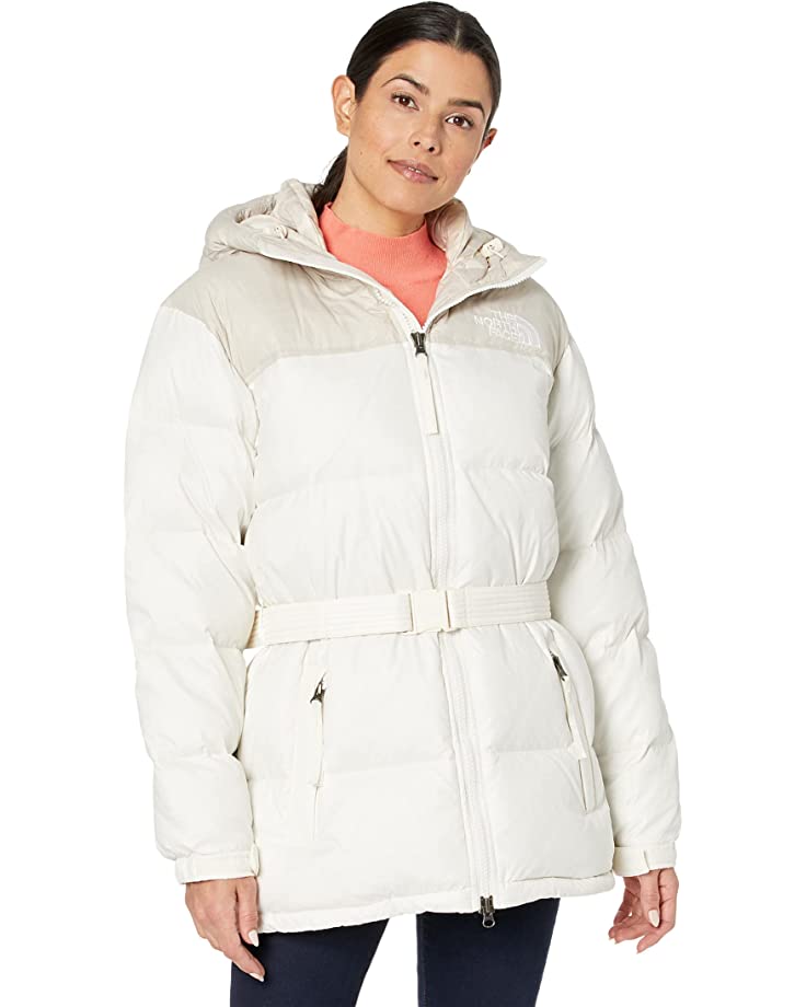 The North Face Nuptse Belted Mid Jacket | 6pm 北面白色羽绒服
