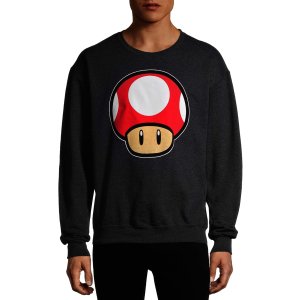 Nintendo Mario Kart Toad Power Up Men's and Big Men's Graphic Fleece Sweatshirt
