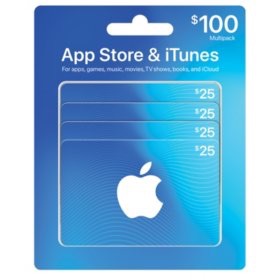 $100 App Store & iTunes Gift Cards Multipack 苹果礼品卡