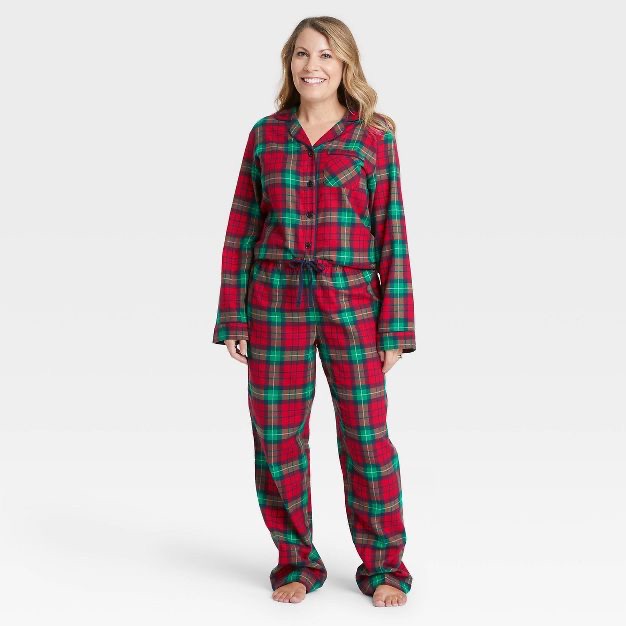Women's Holiday Plaid Flannel Matching Family Pajama Set - Wondershop™ Red : Target
