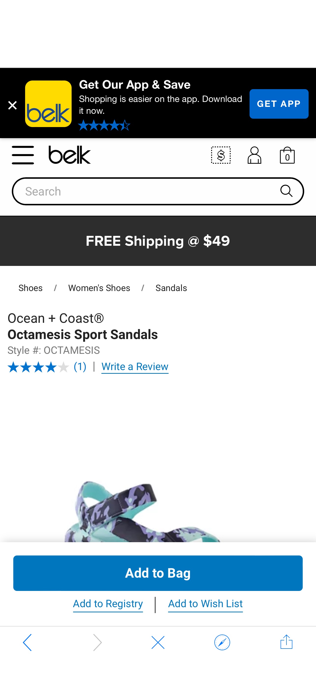 凉鞋Ocean + Coast® Octamesis Sport Sandals | belk