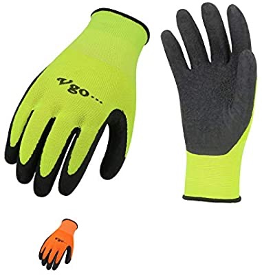 Amazon.com : Vgo 6-Pairs Latex Rubber Coated Gardening and Work Gloves (Size XL, L，S ，High-Vis Green & Orange, RB6023) : Garden & Outdoor 现有花园作业乳胶涂层手套6双