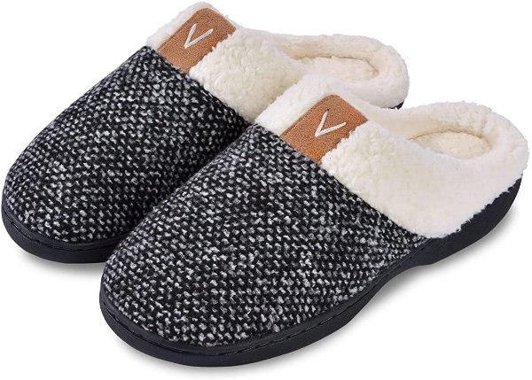 Women's Cozy Memory Foam Slippers Fuzzy Plush Fleece Lining Comfortable House Shoes Slip On Indoor Outdoor Anti-Skid Sole Winter