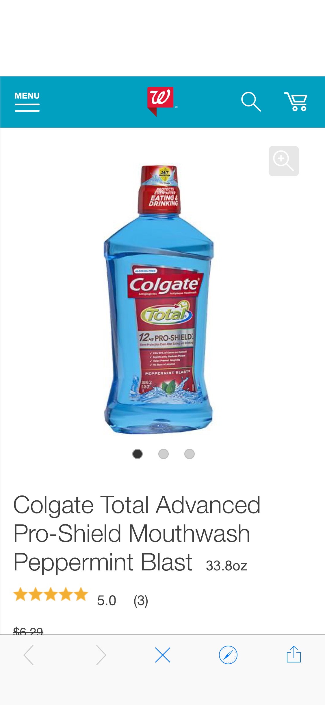 Colgate Total Advanced Pro-Shield Mouthwash Peppermint Blast | Walgreens高露洁漱口水