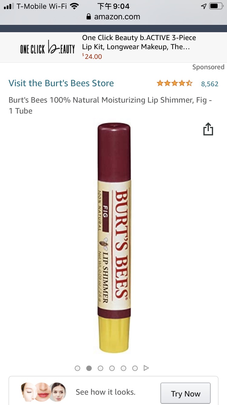 Amazon現有Burt's Bees 潤護唇膏Fig無花果色特價優惠